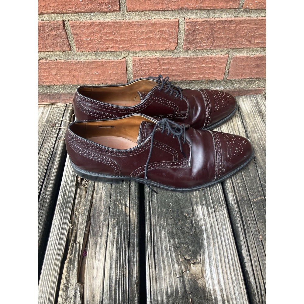 Allen Edmonds Sanford Burgundy Cap-Toe  Derby size 12 B Mens Dress Shoes Cherry